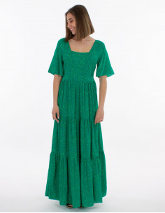 Robe Longue Manches Courtes...