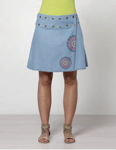 Jupe Coton Jean Avec Rivets...