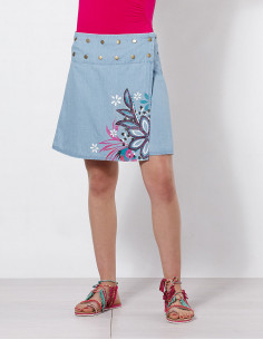 Jupe Coton Jean Avec Rivets...