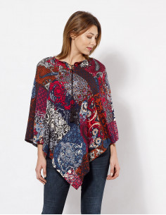 Poncho Maille imprimé Java