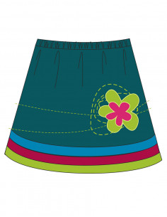 Jupe Maille Coton Brode Fleur 2