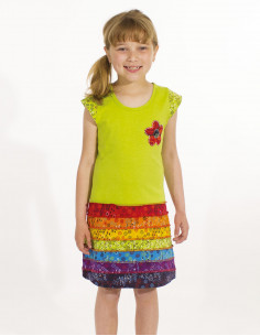 Robe fille maille 100% coton