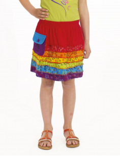 Jupe courte coton multicolore