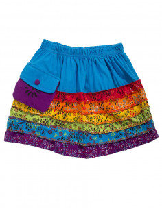 Jupe courte coton multicolore 2