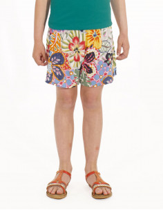 Short Fille Viscose Imprime...