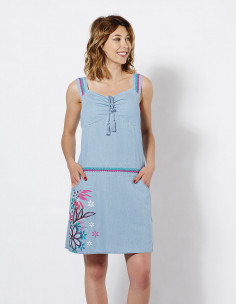 Robe Coton Jean A Bretelles...