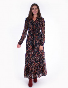 Robe longue doublée imprimé...