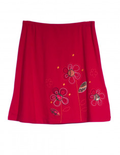 Jupe courte évasée fleurs 2