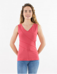 Tee shirt uni sans manches 2