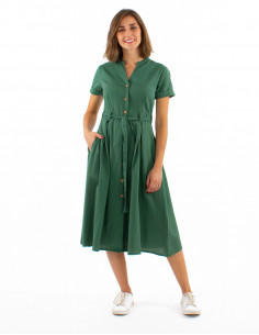 Robe longue manches courtes...