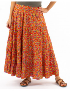 Jupe longue sari à volants...