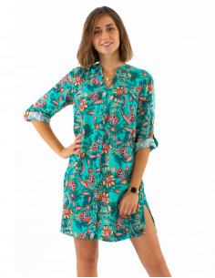 Robe manches 3/4 imprimé...