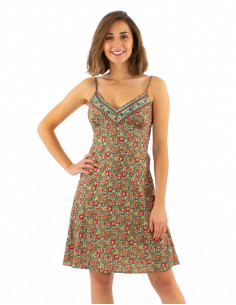 Robe courte bretelles Sari...