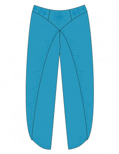 Pantalon Dhoti fille uni brodé 2