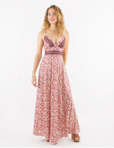 Robe longue polyester dos...