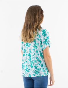 Chemisier viscose manches courtes imprimé Indien 2