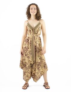 Combi longue polyester à bretelles imprimé Palma