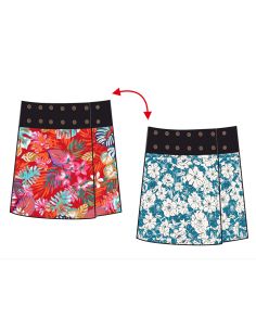 Jupe coton réversible 47 cm ajustable imprimé Mandala 2