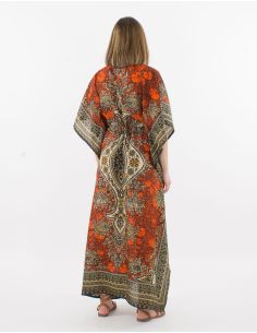 Robe longue polyester kaftan imprimée 2