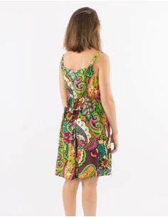 Robe courte viscose à bretelles larges imprimé Antalya 2