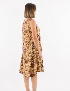 Robe courte polyester col V imprimé Palma 2