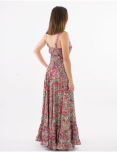 Robe longue polyester sans manches imprimé Road doré 2