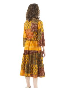 Robe polyester manches 3/4 imprimé Patch 2