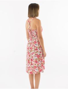 Robe viscose à bretelles dos smocké imprimé Agra 2