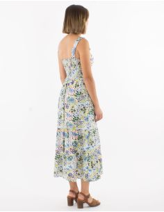 Robe longue viscose à bretelles dos smocké imprimé Istanbul 2