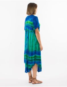 Robe umbrella crêpe de viscose Tie and Dye manches courtes 2