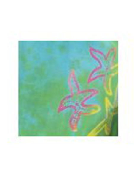 Sarong viscose motif mer avec franges