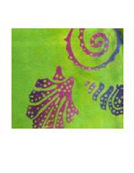 Sarong viscose motif mer avec franges