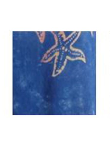 Sarong viscose motif mer avec franges