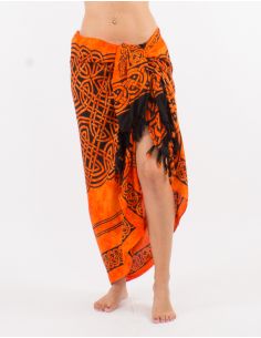 Sarong viscose motif celtique avec franges