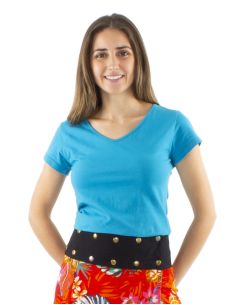 Tee shirt 95% coton 5% élasthanne uni manches courtes