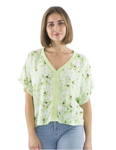 Chemisier Viscose Col V Galon Imprime Bali24