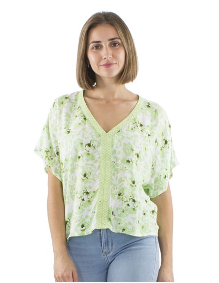 Chemisier Viscose Col V Galon Imprime Bali24