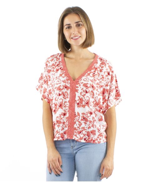 Chemisier Viscose Col V Galon Imprime Bali24