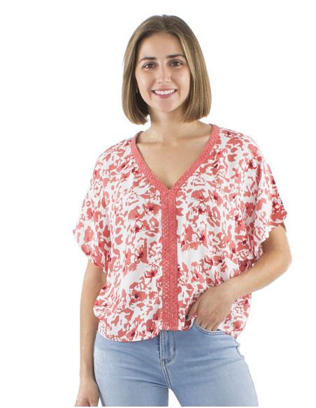 Chemisier Viscose Col V Galon Imprime Bali24