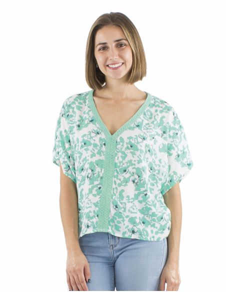 Chemisier Viscose Col V Galon Imprime Bali24