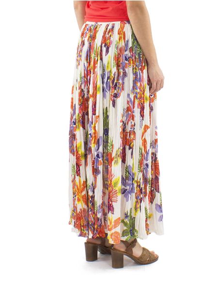 Jupe Coton Froissee Voile Imprime Hawaian