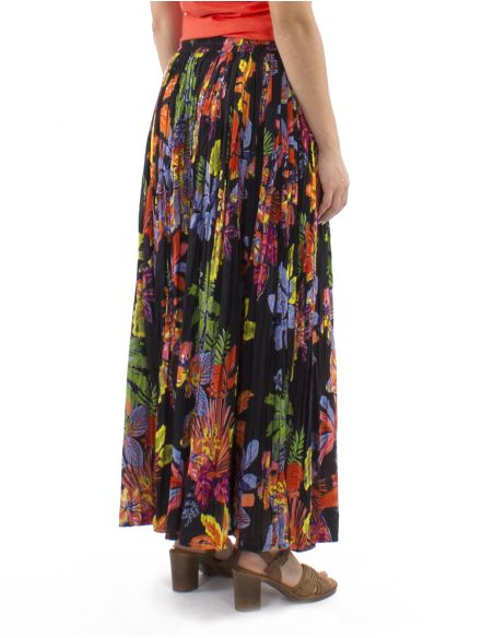 Jupe Coton Froissee Voile Imprime Hawaian