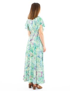 Robe Longue Polyester Cache Cœur Imprime Dore P01 2
