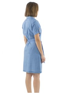 Robe Coton Denim Manches Courtes 2