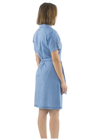 Robe Coton Denim Manches Courtes