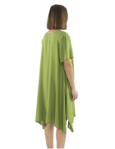 Robe Viscose Unie Manches Courtes Mama