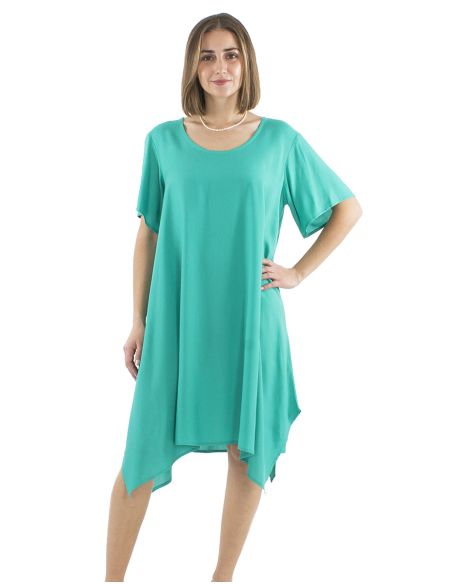 Robe Viscose Unie Manches Courtes Mama
