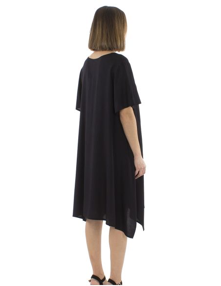 Robe Viscose Unie Manches Courtes Mama