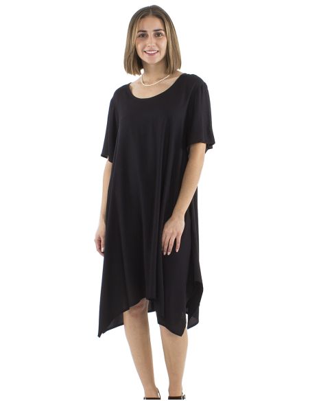 Robe Viscose Unie Manches Courtes Mama