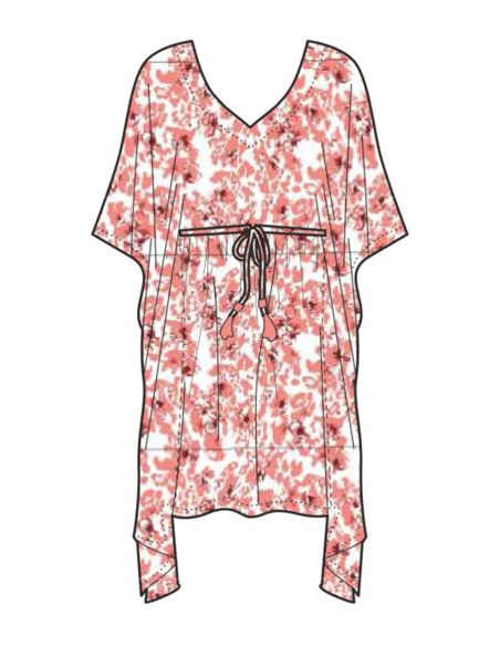 Robe Kaftan Viscose Imprime Bali